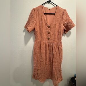 Roolee pink Button Dress